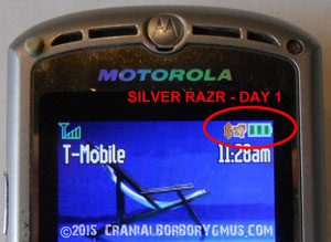 motorola br50 battery replacement test - day one battery charge level indicator results